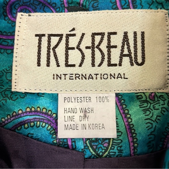 Vintage Womens Blazer Jacket Size M Single Breasted Floral Satin 80's 90's - Picture 16 of 16